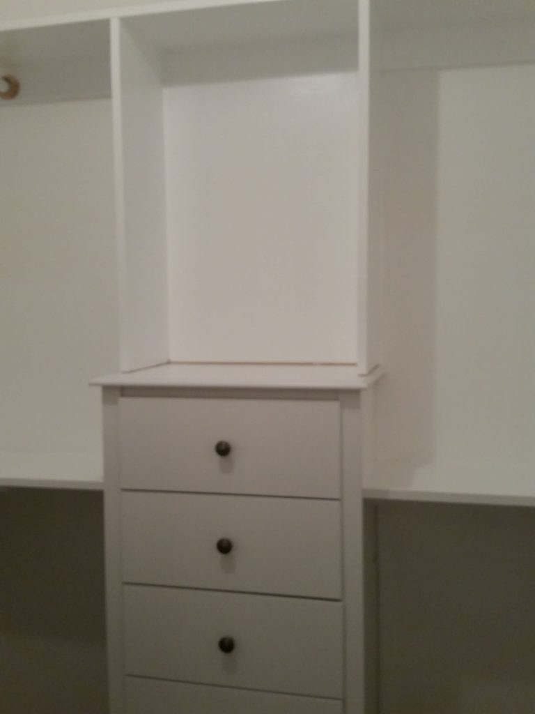 Dresser Section, closet makeover, small closet