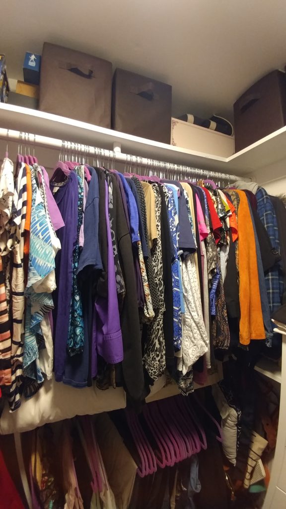 Upper section of closet, closet makeover