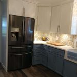 new kitchen, remodeled kitchen, flooded kitchen, new kitchen refrigerator