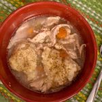 Homemade chicken and dumplings. Old fashioned, easy, from scratch chicken and dumpling recipe. Ultimate comfort dish.