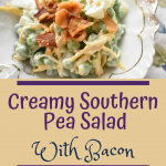 Creamy, Southern Pea Salad with Bacon is light and cool and is awesome on a hot day when you don’t want to eat anything heavy.